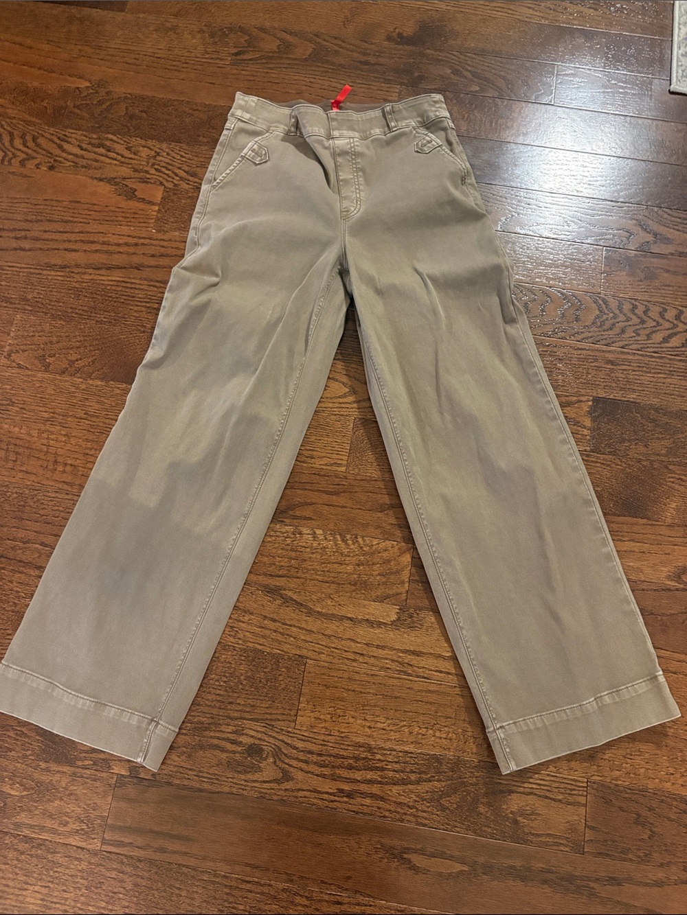 SPANX women’s wide-Leg Chinos in Taupe